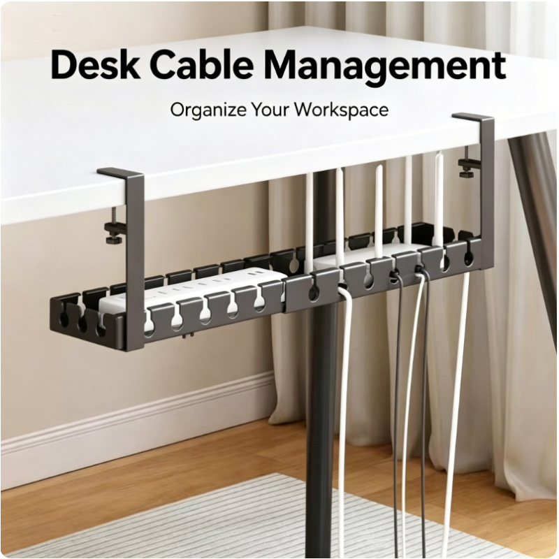 Tech Accessories For Office Desk - Under Table Telescopic Storage Rack Metal