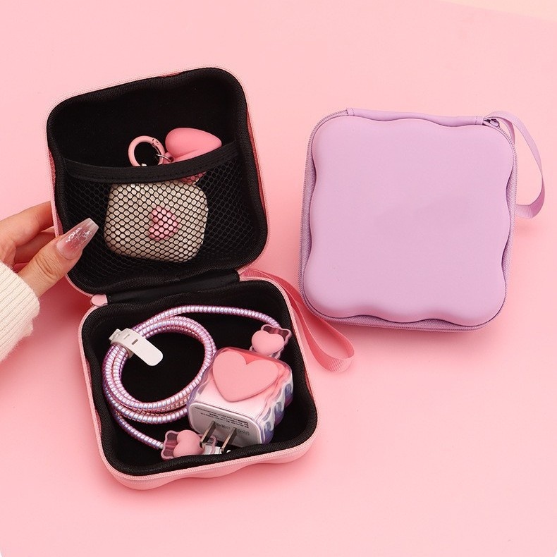 Travel Cable Organizer - Portable Cable Protector Set Storage Bag