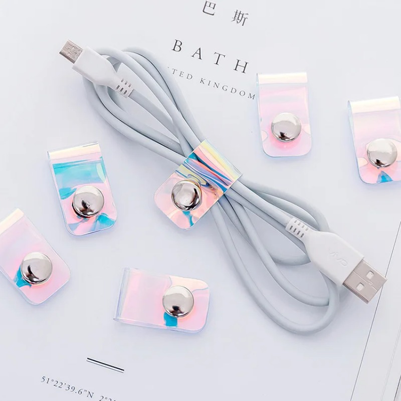 5Pcs INS Laser PVC Starp Data  - Travel Cable Organizer review and price