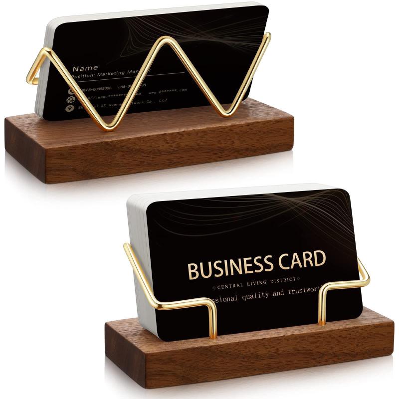 【A8】Wooden Business Card Holde - Tech Accessories For Office Desk review and price