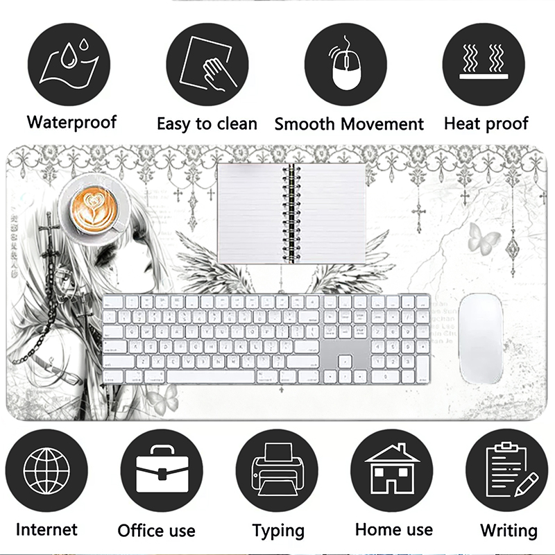Leather Mousepad Black White A - Tech Accessories For Office Desk review and price