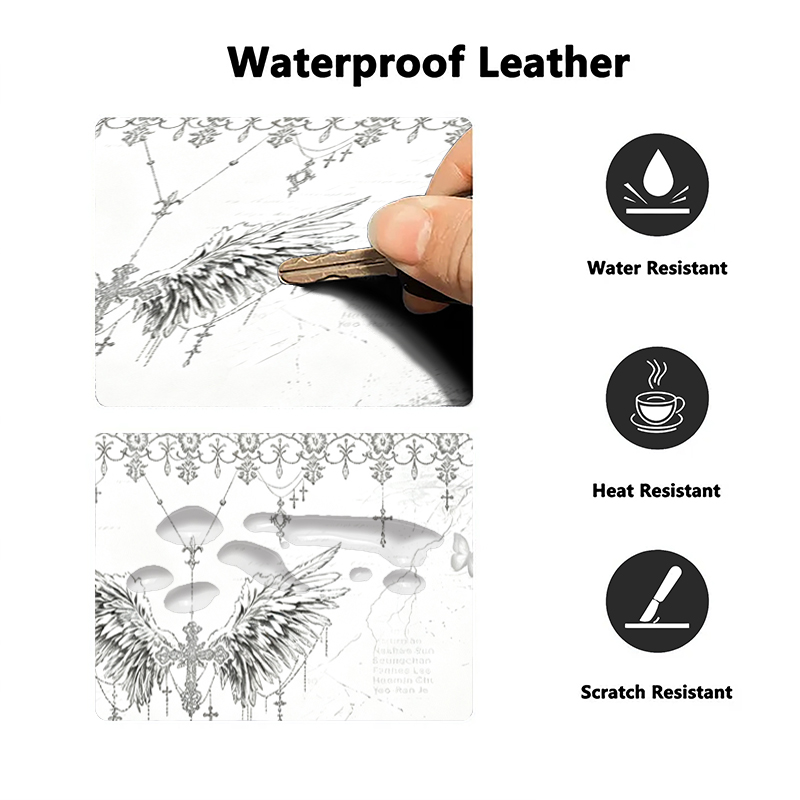 Leather Mousepad Black White A - Tech Accessories For Office Desk review and price