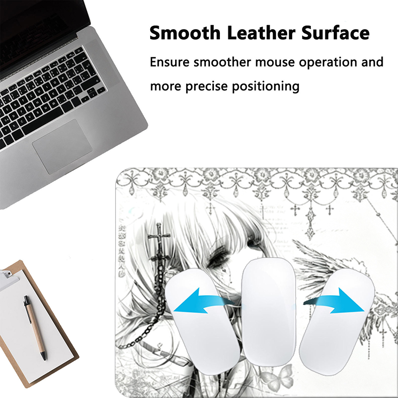 Leather Mousepad Black White A - Tech Accessories For Office Desk review and price